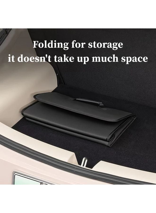 Foldable Car Trunk Organizer Box Multi Compartment Storage Collapsible Mocha Brown - Image 4